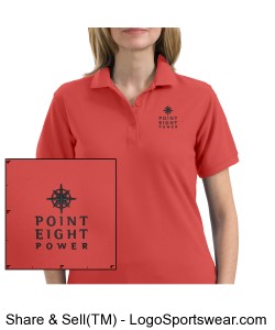 Women's Red Polo Design Zoom